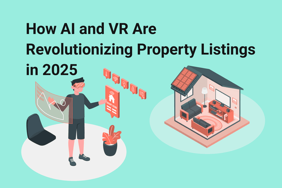A person uses a VR headset to interact with a smart home interface, illustrating the use of AI and VR in real estate.