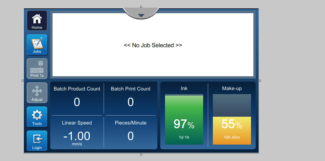 User Interface of the Industrial Printer Configuration Board