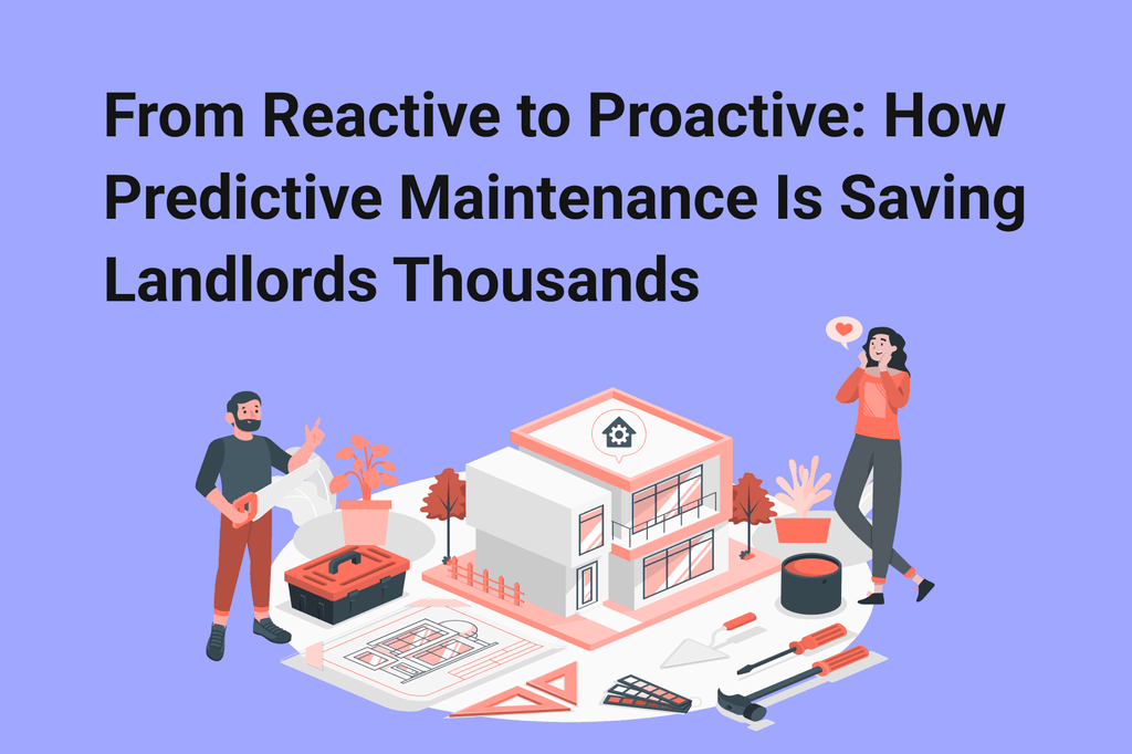 A maintenance worker stands near a modernized home, while a happy tenant, looking at the house in amazement, stands nearby.